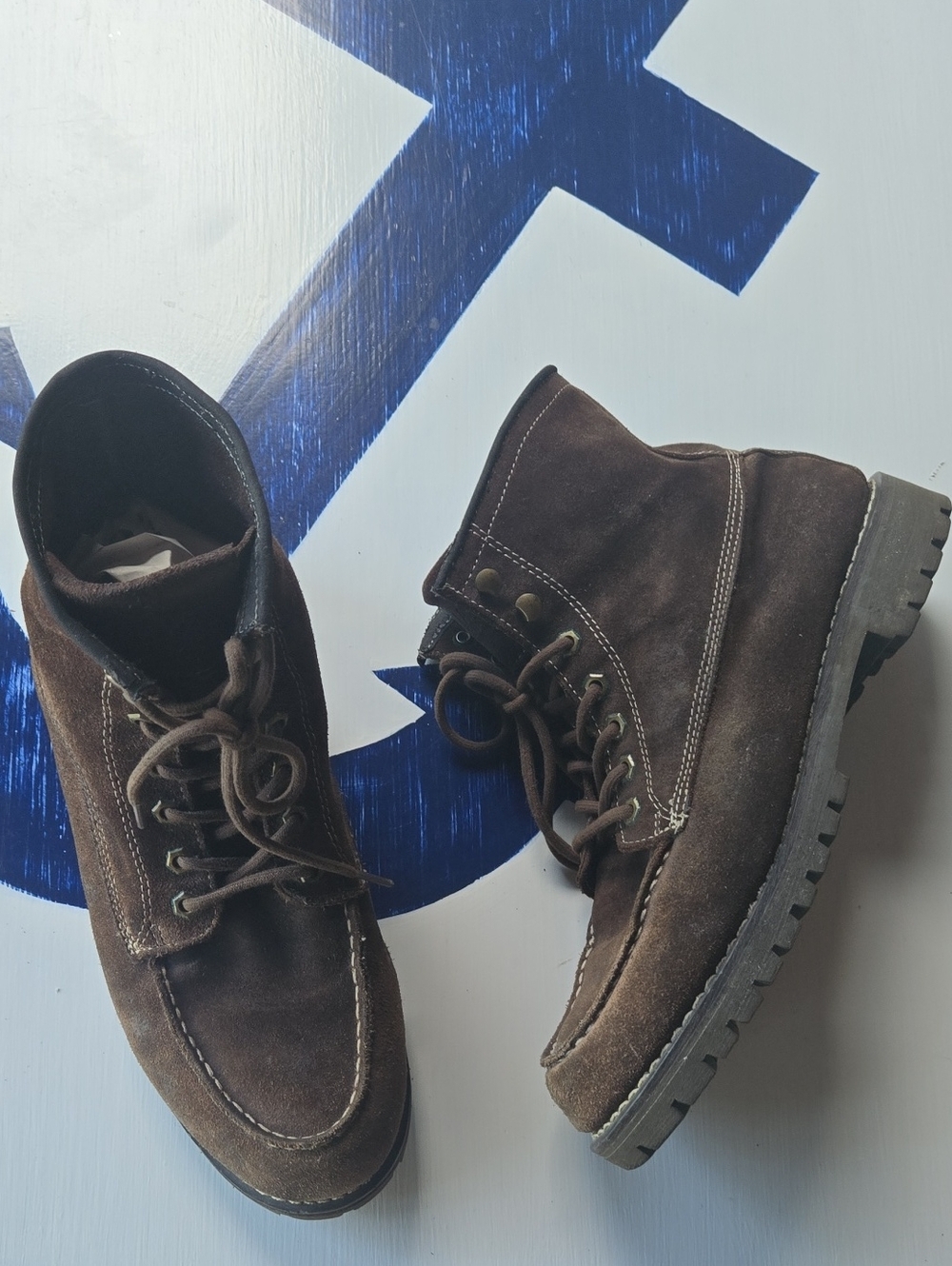 Andrew Marc Brown Suede Lace-up Boot Size 11